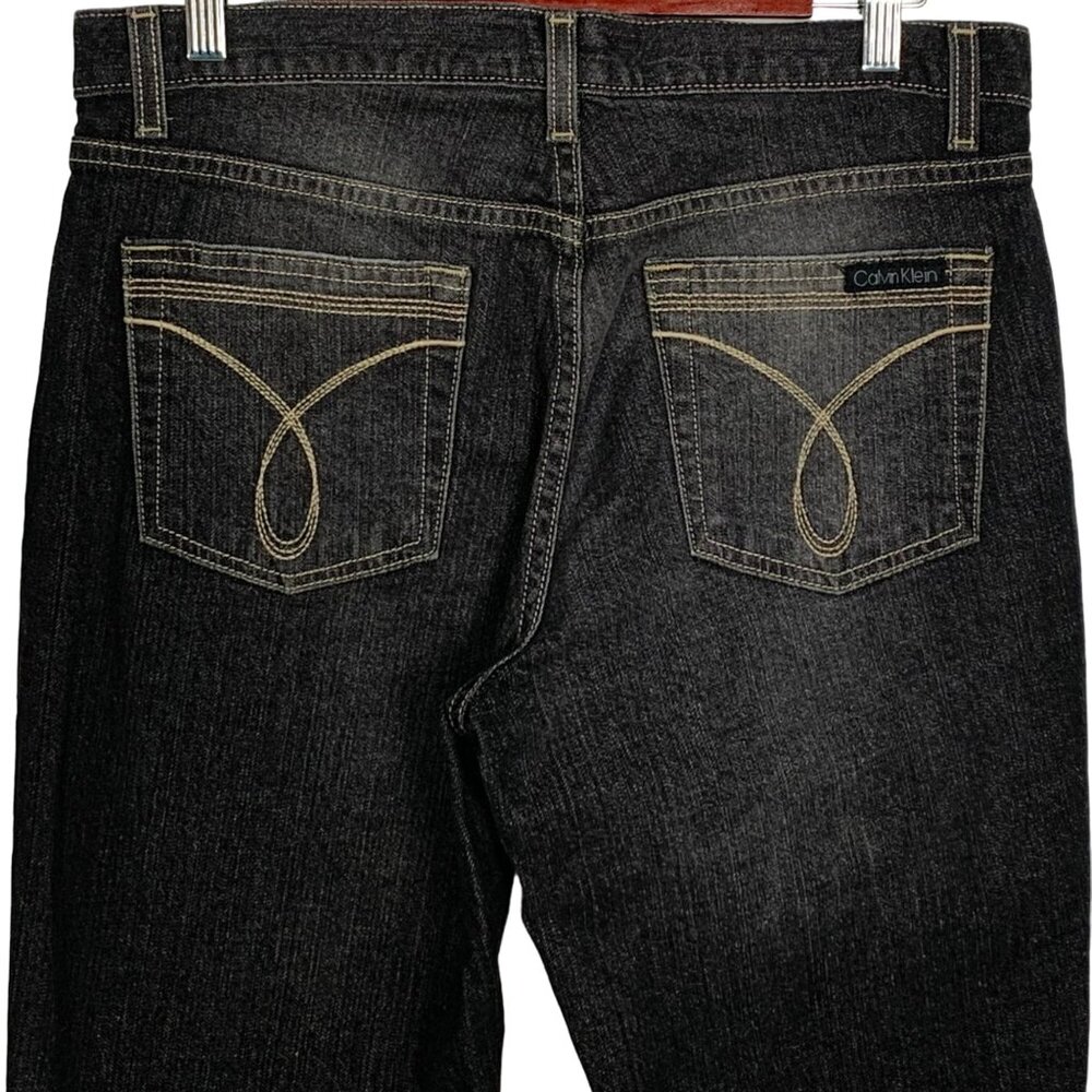 Calvin Klein Y2K Black Wash Retro Flare Boot Cut 10 Jeans High Rise Pockets - Picture 2 of 9